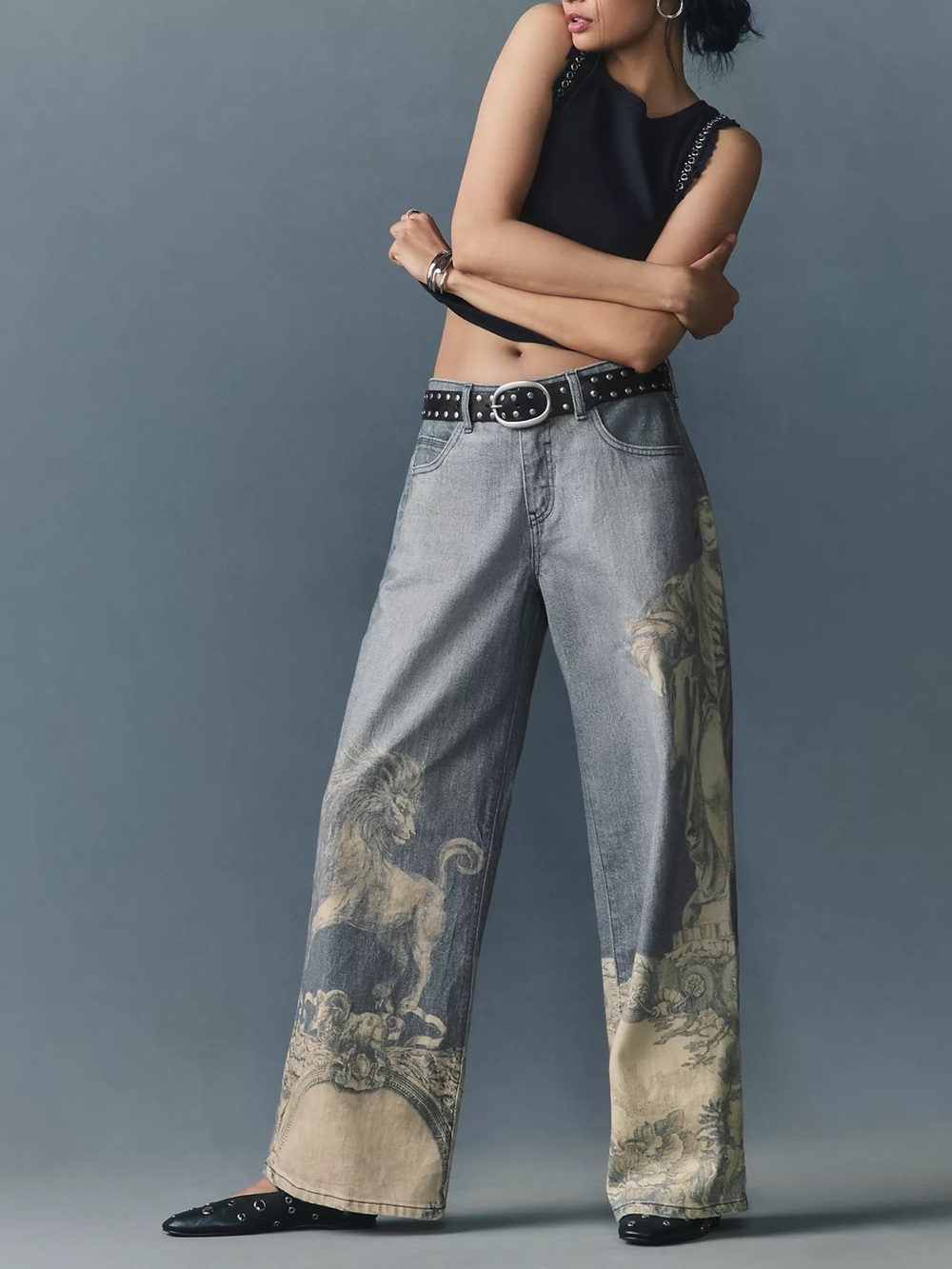 Anthropologie Greco-Roman print jeans - Picture 4 of 8